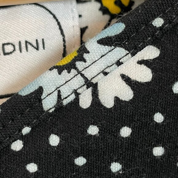 Vintage 90s Daisy T-Shirt Petite Small‎ Black Retro Twee Floral Knit 100% Cotton - Picture 10 of 11